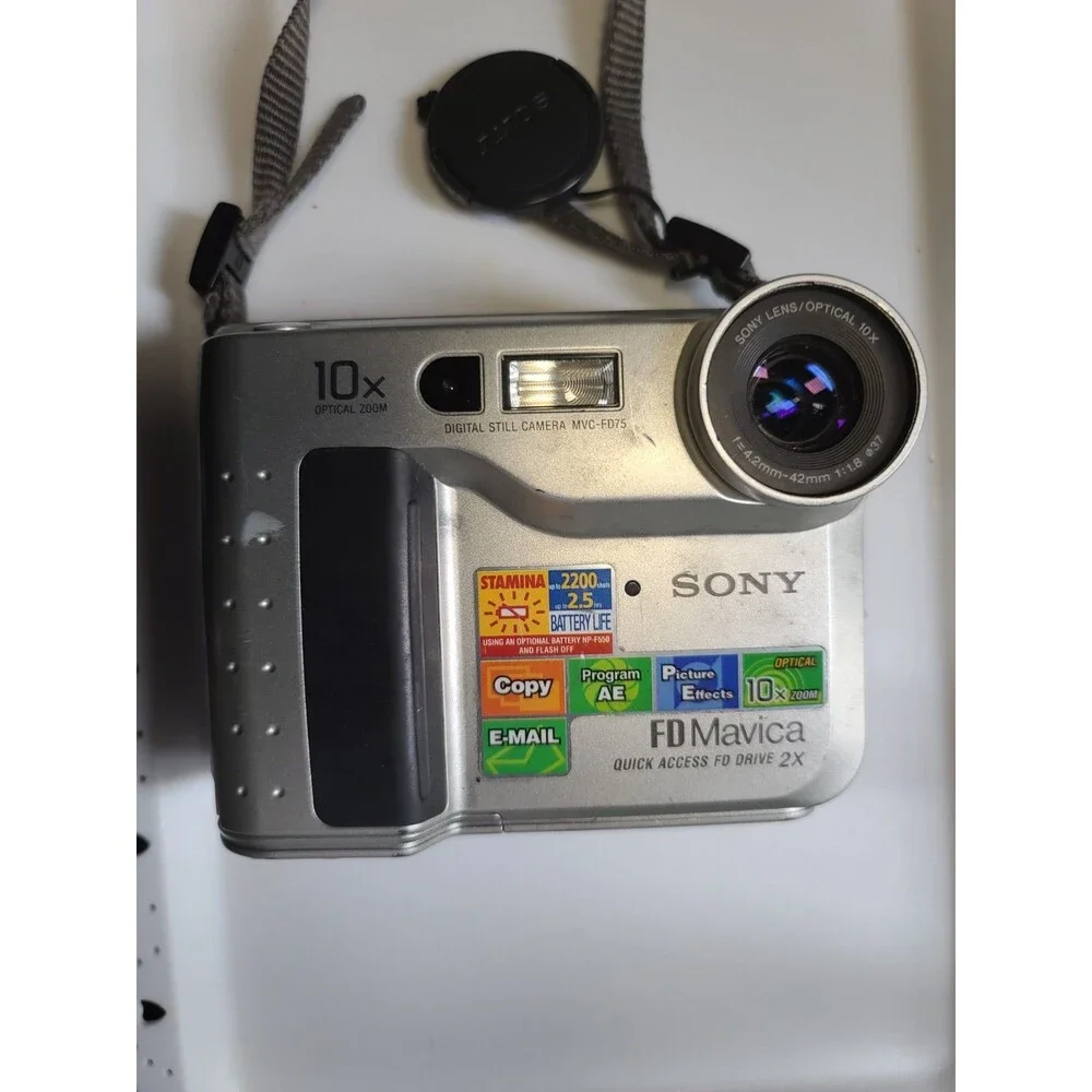 Sony Mavica MVC-FD75 0.4MP Digital Camera - Silver and Black